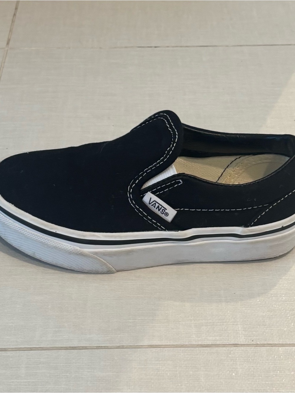 Vans Kids Black & White Slip-On Sneakers